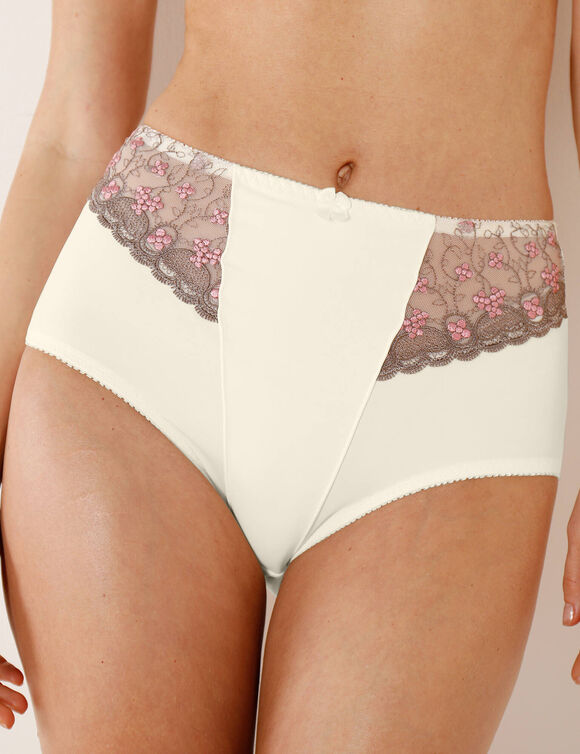 Gainette microfibre tulle brodé Caminata (ivoire) Gainette microfibre tulle brodé Caminata (ivoire)
